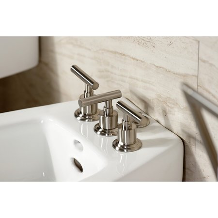 Kingston Brass ThreeHandle Bidet Faucet, Brushed Nickel KB6328CML